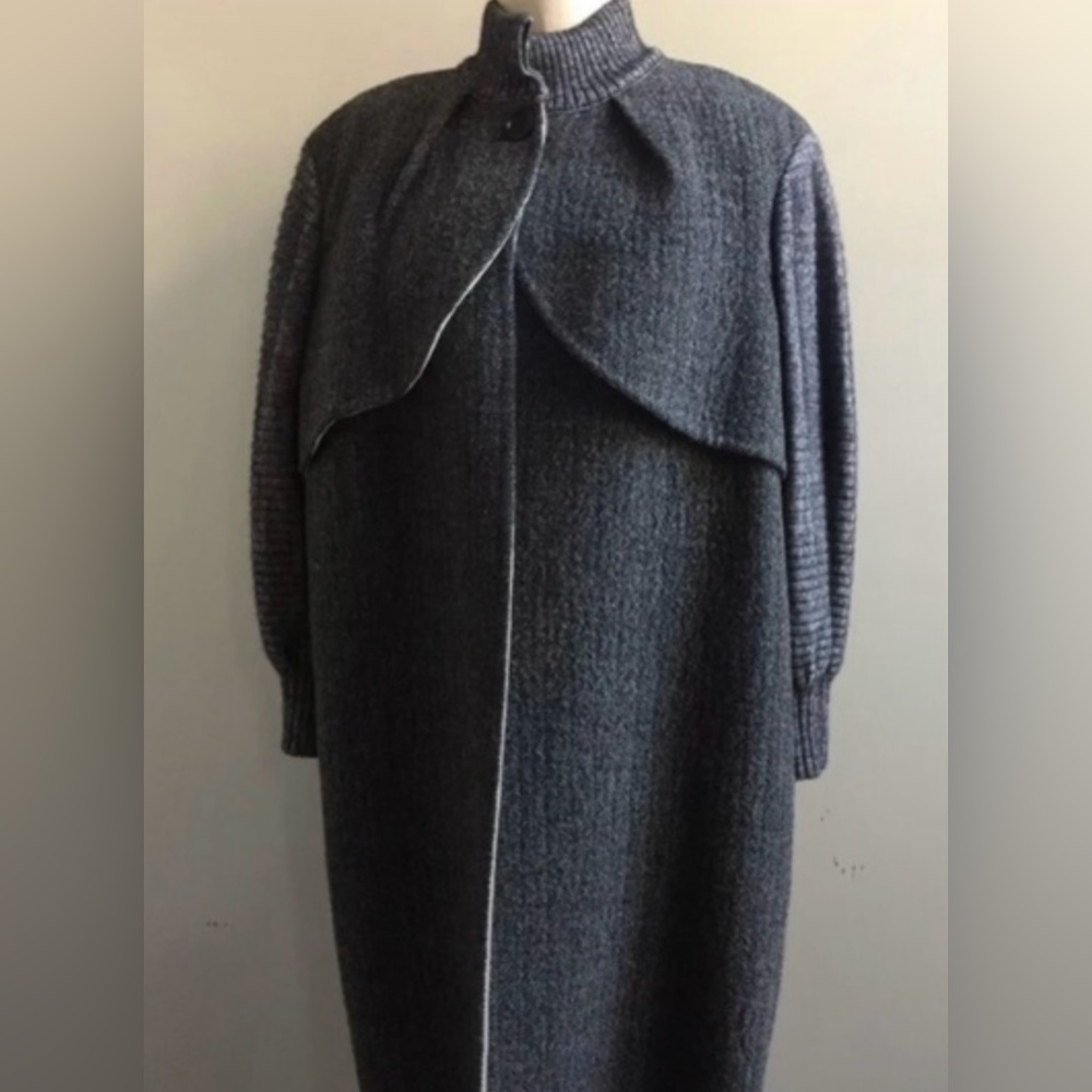 ♦️ PORTS 1961 cape coat wool blend Sz 4 luxury brand wrap gray EUC